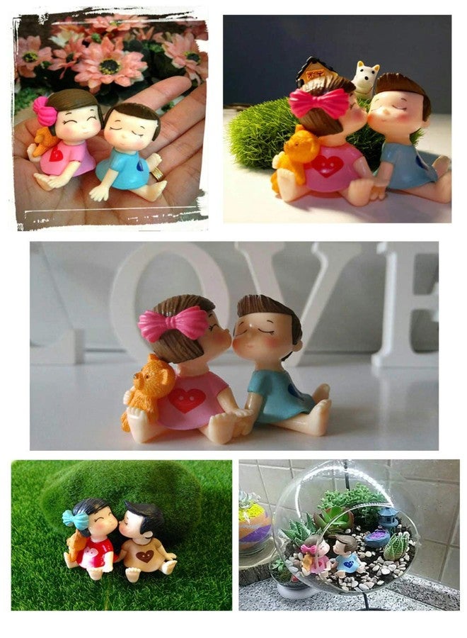 BHOOLU&GOOLU PVC Made Sweety Lovers Couple Figurines Miniatures (2 Pcs Set, Pink & Blue) - Image 5